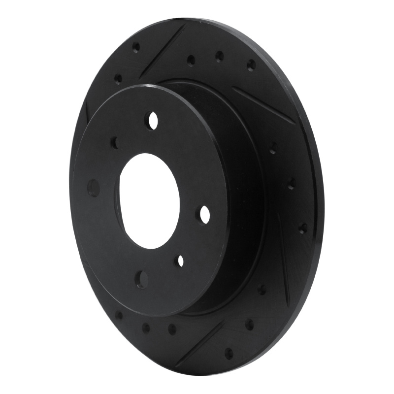 Infiniti G20 Brake Rotor (1) - Rear Left - R1 Concepts - Drilled & Slotted - Black - `90-`06